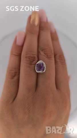 СРЕБЪРНА ВИСУЛКА ОТ ТАЙЛАНД С АМЕТИСТ, ПЕРИДОТ, ЦИТРИН, снимка 5 - Колиета, медальони, синджири - 51251308