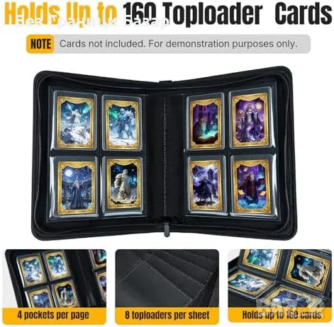 Нов албум за 160 карти TCG MTG с 10 твърди протектора за Pokémon спортни Покемон колекция, снимка 3 - Ученически пособия, канцеларски материали - 56208360