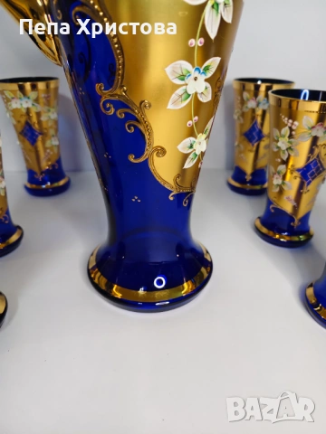 Комплект за лимонада/вода от чешки цветен кристал, снимка 9 - Сервизи - 53663721