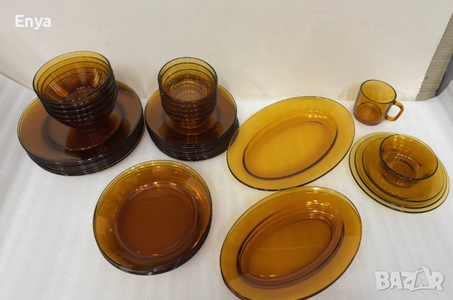 Комплект съдове от ДУРАЛЕКС - Франция - използвани, но здрави !, снимка 2 - Сервизи - 53858861