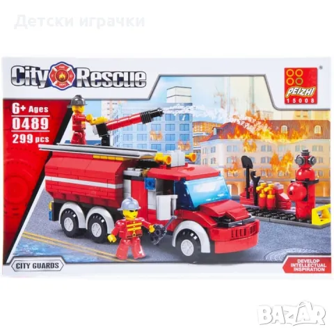 Конструктор City Пожарна кола, пожарникари, 299ч 6+