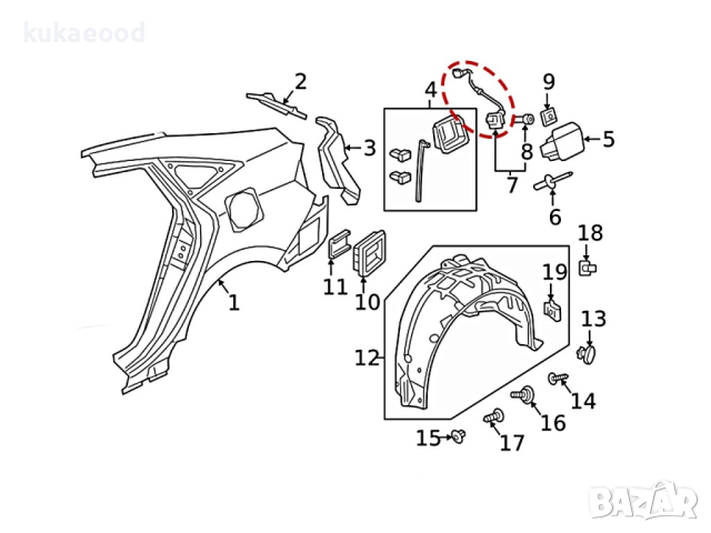 Моторче за заключване на резервоар за Honda Civic MK10 (2015–2022), снимка 9 - Части - 44596331