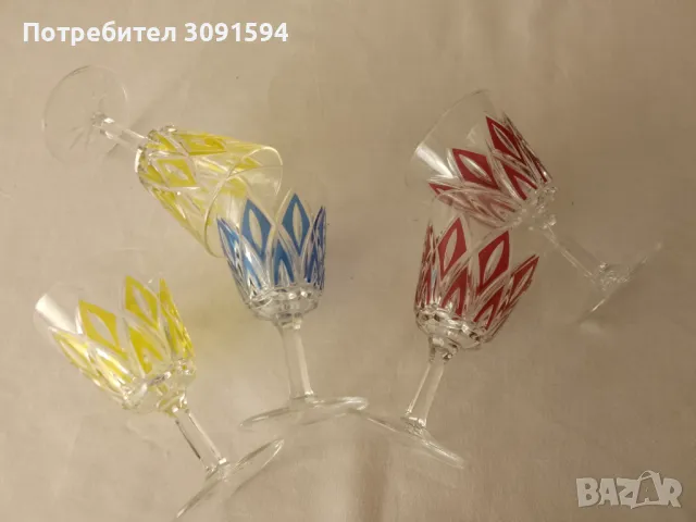 Комплект от 5  винтидж чаши за ликьор VMC Reims French- 120 мл, снимка 8 - Антикварни и старинни предмети - 47935819