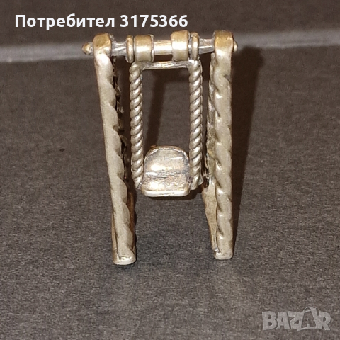 Сребърна бижутерия-миниатюрна сребърна люлка, снимка 1 - Декорация за дома - 44535748