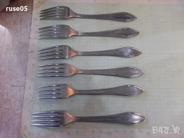 Лот от 6 бр. вилици от завод "П.Денев-Габрово" - 1, снимка 4 - Прибори за хранене, готвене и сервиране - 48743241