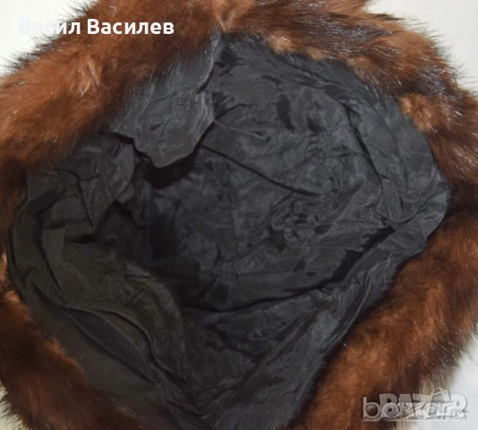 Дамска зимна кожена шапка, снимка 4 - Шапки - 51932499