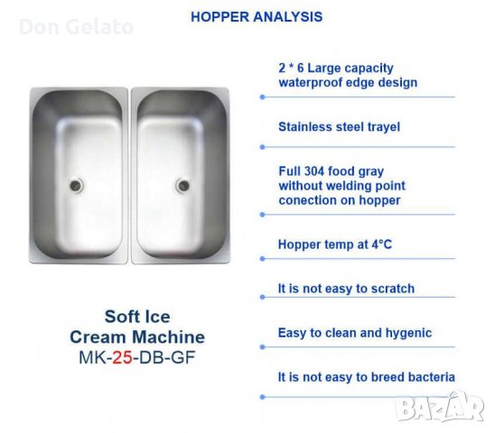Професионална сладолед машина за крем сладолед MK 25 DB-GF, снимка 7 - Машини за сладолед - 39957955