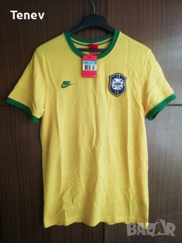 Brazil Nike нова оригинална памучна мъжка тениска Бразилия размер М, снимка 1 - Тениски - 41343365