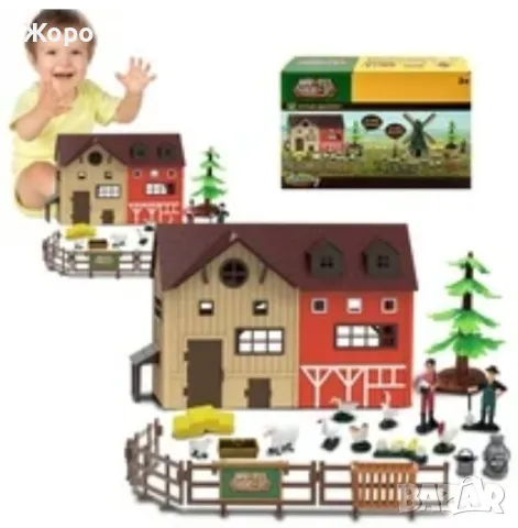 ДЕТСКА ФЕРМА С КЪЩА , МЕЛНИЦА ,ДЪРВЕТА, ЖИВОТНИ И ФЕРМЕРИ КН3356, снимка 3 - Образователни игри - 47973301