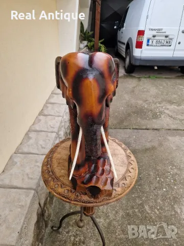 Огромна антикварна колекционерска дървена фигура статуетка , снимка 5 - Статуетки - 49620779