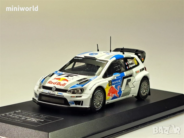 VOLKSWAGEN POLO R WRC n.8 S.Ogier Rally Finland 2013 - мащаб 1:43 на IXO моделът е нов PVC кейс