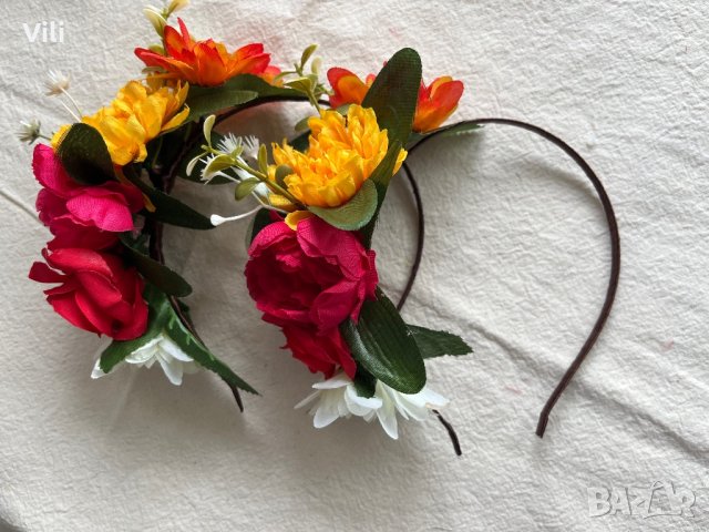Диадема с цветя за народни танци, снимка 6 - Аксесоари за коса - 38365401