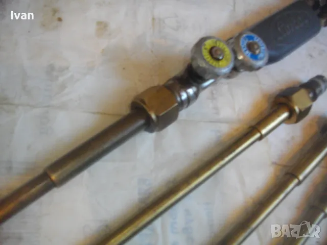 57см Оксиженна Кислород-Ацетилен Горелка Френска 5 бр.рамена №0-№6 с контактни дюзи и резервни дюзи, снимка 6 - Други инструменти - 47374766