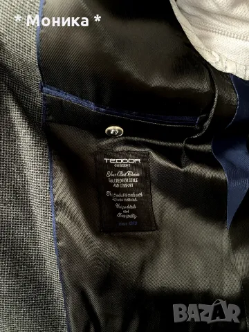 Сив официален костюм Teodor (Slim Fit) – отлично състояние, снимка 5 - Костюми - 48926590