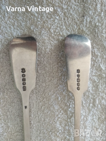 Две стари посребрени вилици. Край на 19 век. Англия. С щампа., снимка 7 - Антикварни и старинни предмети - 51729097