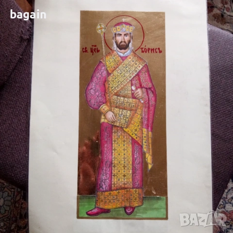 Икона на Св.Княз Борис I , снимка 4 - Икони - 53689298