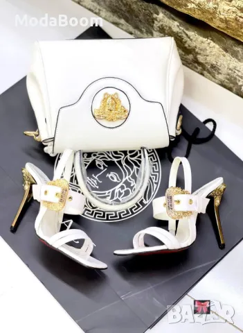 Versace дамаски обувки на ток + чанта Два цвята , снимка 5 - Чанти - 48854464