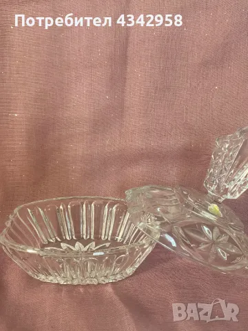 Vintage кристална ваза за бонбони или захар., снимка 2 - Антикварни и старинни предмети - 49657513