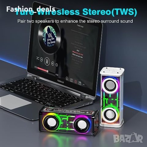 Нов преносим безжичен високоговорител 10 W стерео звук Колонка музика, снимка 4 - Слушалки и портативни колонки - 41964969