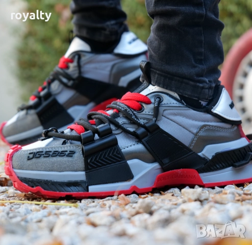 Дамски сникърси- Dolce&Gabbana- черно, сиво и червено