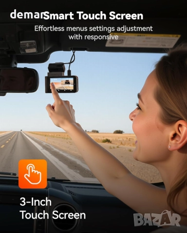 WOLFBOX 60FPS Видеорегистратор, 2.5K+1080P предна и задна камера, снимка 6 - Камери - 51688771