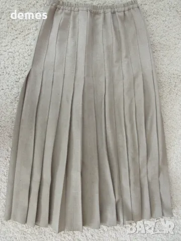 Плисирана пола в цвят капучино размер L, снимка 5 - Поли - 49691190