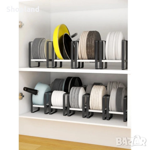 Многофункционален метален органайзер за дъски, капаци, чинии и тенджери, снимка 4 - Аксесоари за кухня - 51920212