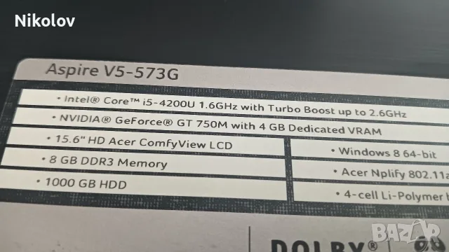 ACER Aspire E5 573G на части, снимка 11 - Части за лаптопи - 55969287