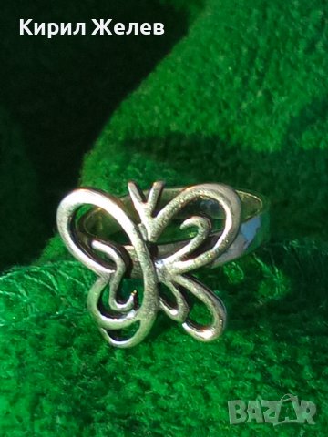 ПРЕКРАСЕН ФИГУРАЛЕН АЖУРЕН СРЕБЪРЕН АРТ ПРЪСТЕН ПЕПЕРУДА СРЕБРО 925 ПРОБА 38247, снимка 2 - Пръстени - 40920528
