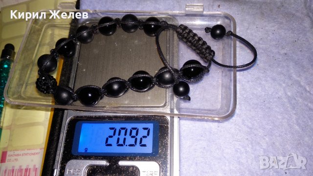 ДВЕ ФЕШЪН - АРТ ХЕНД МЕЙД РАЗТЕГЛИВИ ЛАСТИЧНИ ГРИВНИ от ПОЛУСКЪПОЦЕННИ КАМЪНИ ХЕМАТИТ 34318, снимка 2 - Гривни - 38949822