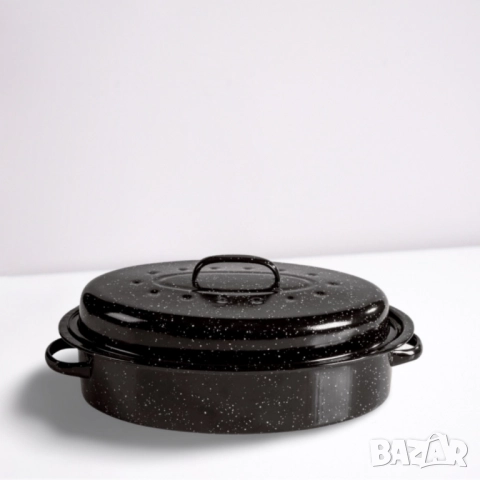 Ростер с мраморно покритие, емайлиран, за индукционни и всички видове котлони, Ø42 см., снимка 2 - Други стоки за дома - 51979433