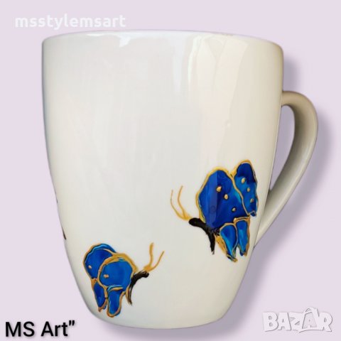 Ръчно рисувана порцеланова чаша, снимка 3 - Чаши - 35978259