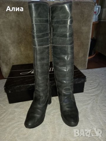 Ботуши кожени, номер 38, сиви,черни, бежови