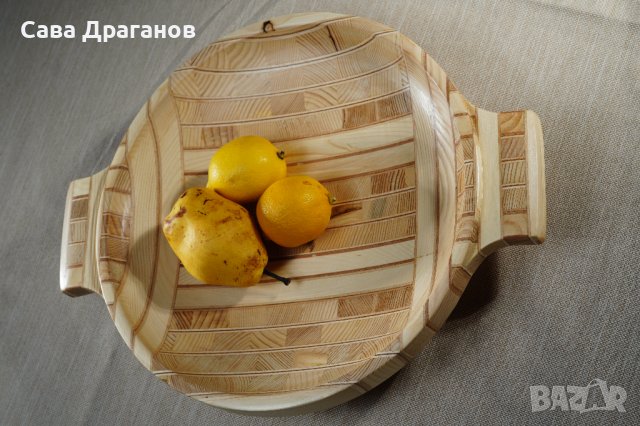 Дървена купа с дръжки, снимка 9 - Други - 40359045