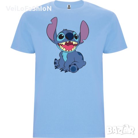 Нова детска тениска със Стич (Stitch) в светлосин цвят, снимка 1 - Детски тениски и потници - 44462173