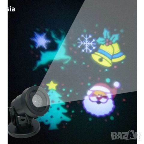 Коледен прожектор с 4 модела на Коледни картинки, снимка 3 - Прожектори - 52388508