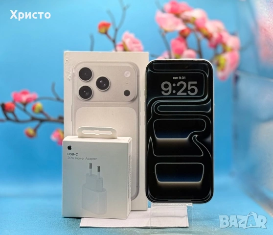 ГАРАНЦИОНЕН!!! Apple iPhone 17 Pro, 256GB, 5G, Silver + подарък оригинален адаптер Apple 