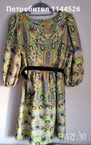 Пролетна миди рокля на Plamenna fashion, one size, снимка 2 - Рокли - 50055442