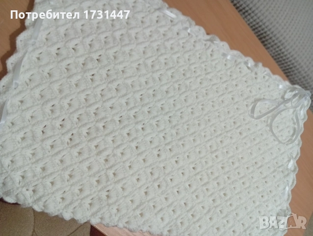 Продавам плетено бебешко одеяло , снимка 7 - Спално бельо и завивки - 53672804