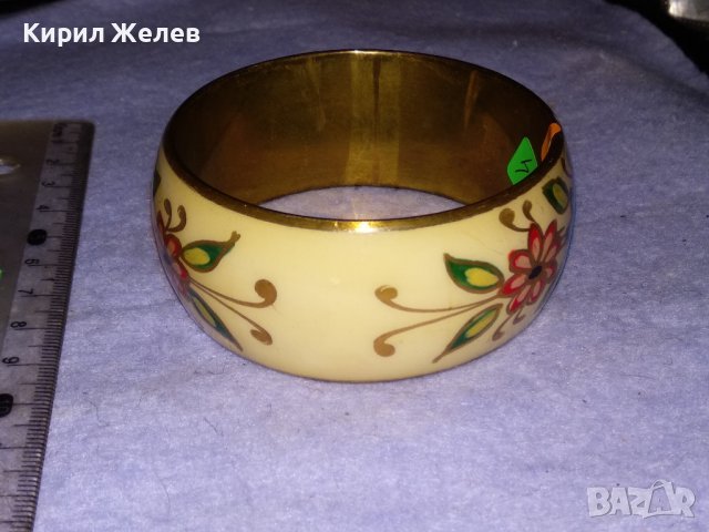 БРОНЗИРАНА РЪЧНО ФЛОРАЛНО ИЗРИСУВАНА ВИНТИДЖ - АРТ ГРИВНА 16710, снимка 2 - Гривни - 41267948