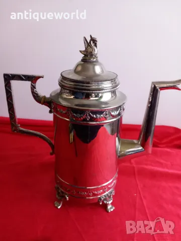  Стара Посребрена БАРОКОВА Кана , Чайник, снимка 4 - Антикварни и старинни предмети - 47964793