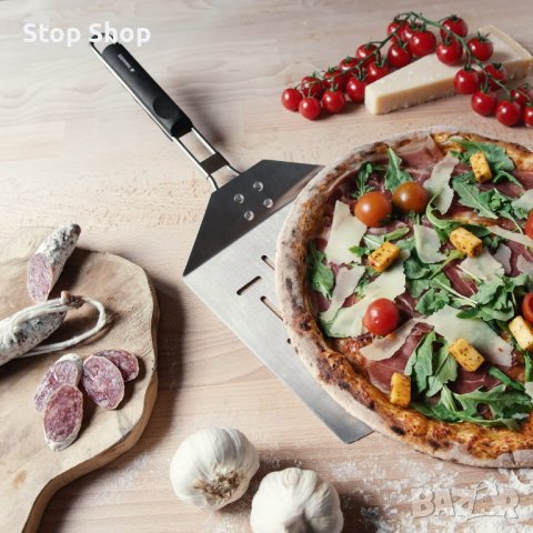 Лопата за пица Navaris, сгъваема неръждаема стомана – 46 x 18 см – сгъваема лопата с изключително го, снимка 2 - Барбекюта - 41287516