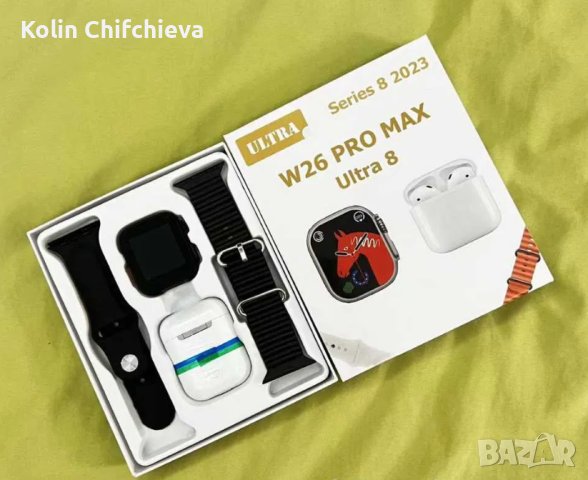 Комплект Smart часовник + TWS слушалки W26 Pro Max ULTRA, снимка 8 - Смарт часовници - 42318661