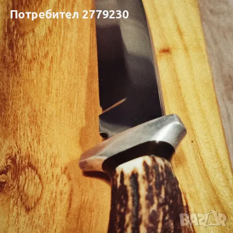 Ловен масивен нож с дръжка от еленов рог. Нов!, снимка 6 - Ножове - 49910145