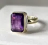 Прекрасен Сребърен 925 Пръстен с Натурален Аметист, снимка 6
