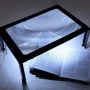 Лупа за четене с LED осветление Hands Free Magnifier А4 увеличителна настолна Преносима LED лупа за , снимка 5