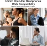 Отворени слушалки с микрофон, 3.5 мм слушалки с кабел, с кука, MP3, за спорт, самолет, офис, училище, снимка 9