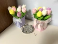 Букет Восъчни цветя Натурален Соев восък, снимка 3