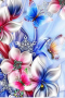 5D гоблен Розово сини цветя и пеперуди диамантен гоблен картина мозайка за направа схема с камъчета, снимка 1 - Гоблени - 36359673