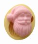 Овално лице глава Дядо Коледа силиконов молд форма калъп фондан гипс декор украса сапун, снимка 1 - Форми - 42159124